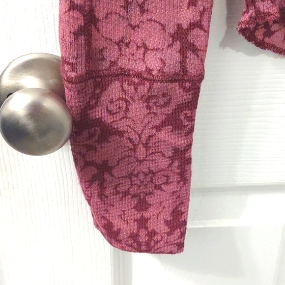 Free People You & I Semi Sheer Mockneck Top in Acai Purple Size Small - Picture 5 of 12